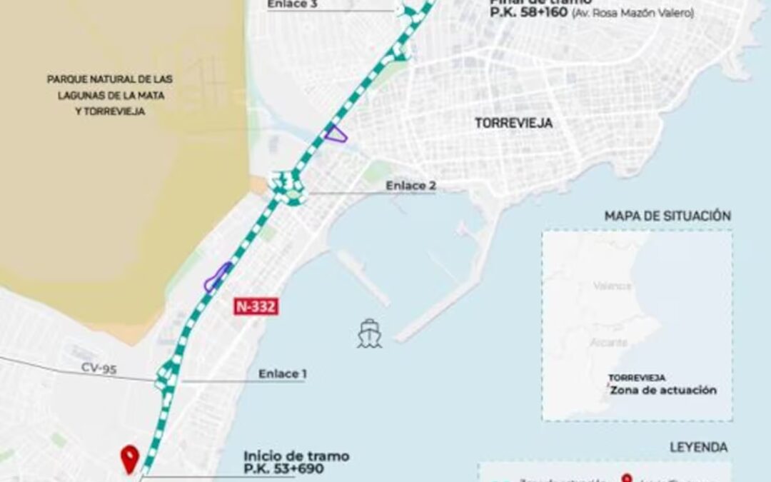 El Ministerio duplicará la N-332 en Torrevieja tras obtener el visto bueno ambiental